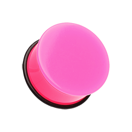 Neon Colored Acrylic Single Flared Ear Gauge Plug