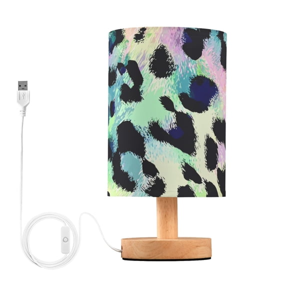 Neon Colored Leopard Skin Table Lamp with USB Port LED Warm Light Lamp Night Light Home Decor
