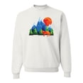 thumbnail image 1 of Neon Colorful California Bear Sunset Cali Redwoods | Mens Fashion Crewneck Graphic Sweatshirt, White, Large, 1 of 4