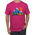 thumbnail image 1 of Neon Colorful California Bear Sunset Cali Redwoods | Mens Fashion Graphic T-Shirt, Fuschia, Large, 1 of 4