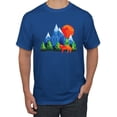 thumbnail image 1 of Neon Colorful California Bear Sunset Cali Redwoods | Mens Fashion Graphic T-Shirt, Royal, 2XL, 1 of 4