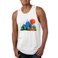 thumbnail image 1 of Neon Colorful California Bear Sunset Cali Redwoods | Mens Fashion Graphic Tank Top, White, Large, 1 of 4