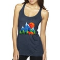 thumbnail image 1 of Neon Colorful California Bear Sunset Cali Redwoods | Womens Fashion Premium Tri-Blend Racerback Tank Top, Vintage Navy, Medium, 1 of 4