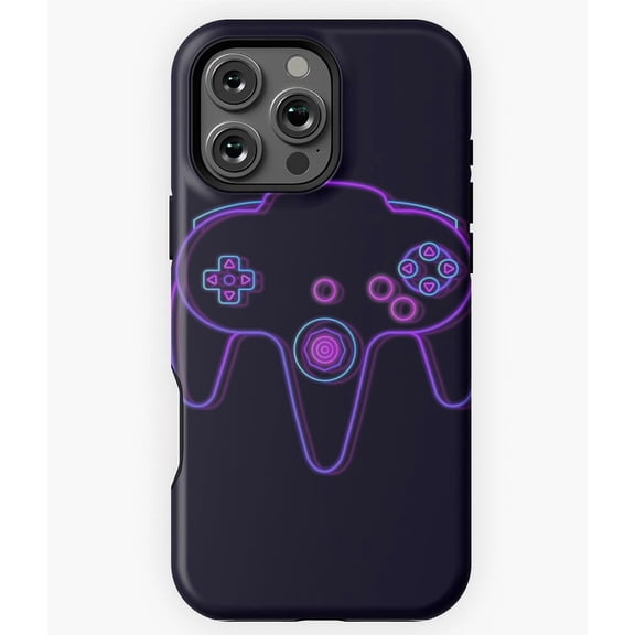 Neon Controller N64 Retro Gaming M2483 Phone Case for iPhone 17 16 15 14 13 12 11 Pro Max