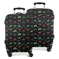 thumbnail image 1 of Neon Controllers Games Icons Black Pattern Luggage Cover Fashion Suitcase Cover Baggage Covers Fit 25-28 Inch Luggage (Go Travel), 1 of 5