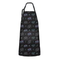 thumbnail image 1 of Neon Controllers Games Symbols Black Apron-Garden Aprons for Women with Pockets-Cotton Linen Waterproof Kitchen Cooking Gardening Aprons Adjustable for Kitchen,Cooking,BBQ and Salon 33x27 Inch, 1 of 4