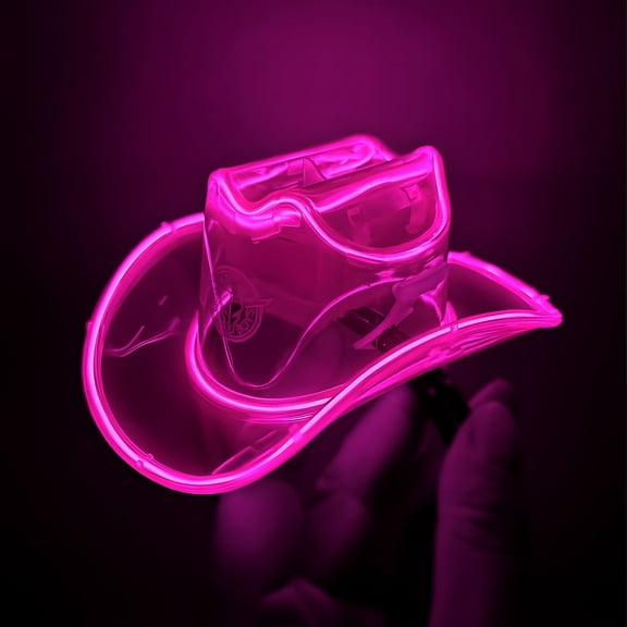 Neon Cowboys® Mini Cowgirl Hat, Light Up Cowboy Hat Gifts for Birthdays, Pets, Raves, Parties and Festivals