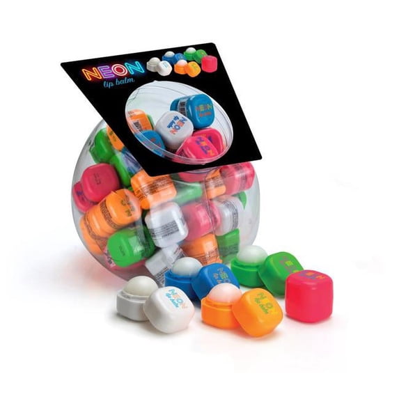 Neon Cubes neocube mixfb Neon Cubes Lip Balm Fishbowl 50 Count Fishbowl