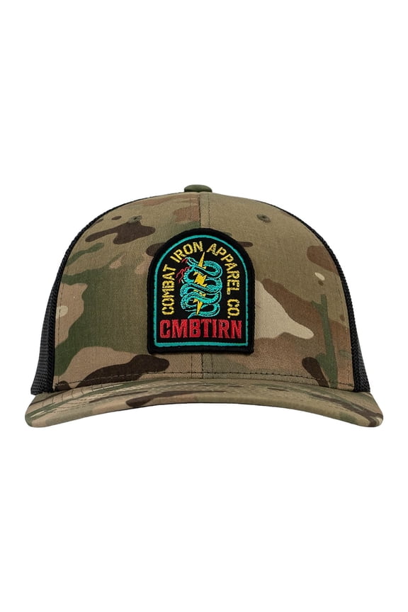 Neon Defender Patch Snapback Hat Multicam / Black