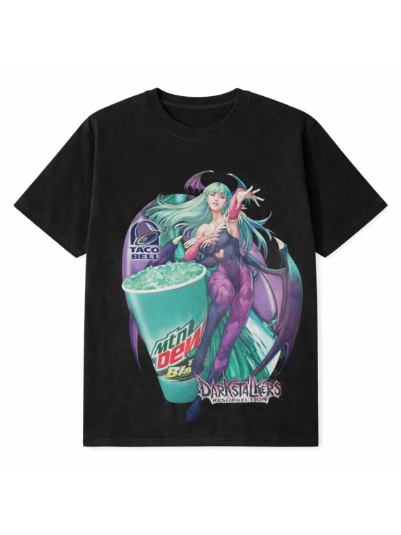 Neon Demon Girl Fantasy Graphic T-Shirt Anime Style Aesthetic Streetwear Tee