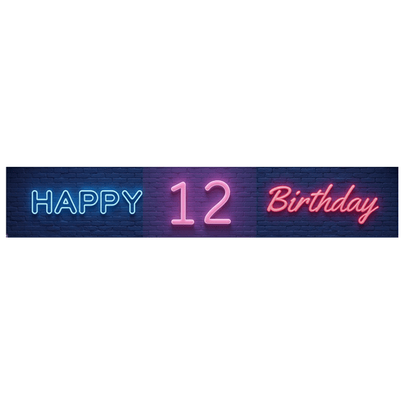 Neon Design Banner Decorative Lights Party Decoration Event Banner for Kids Neon Theme Celebration