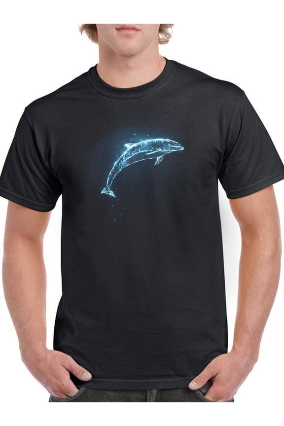 Neon Dolphin T-Shirt Men -Image by Shutterstock, Male 3X-Large