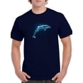 thumbnail image 1 of Neon Dolphin T-Shirt Men -Image by Shutterstock, Male 3X-Large, 1 of 4