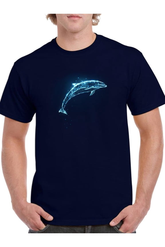 Neon Dolphin T-Shirt Men -Image by Shutterstock, Male x-Large