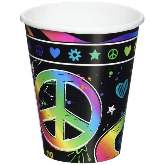 Neon Doodle 9oz Paper Cups (8ct)