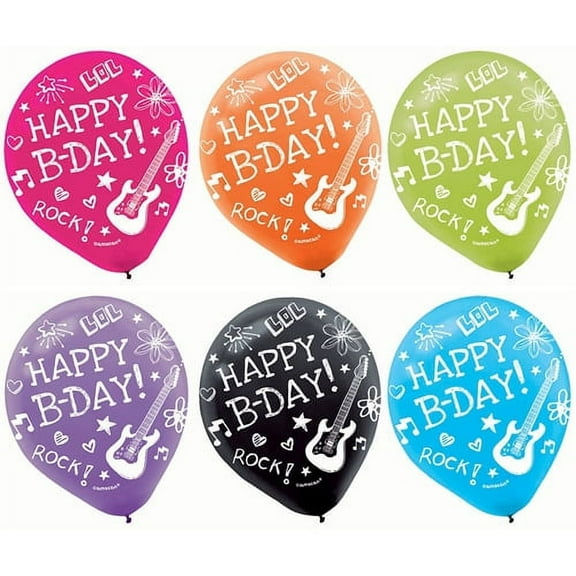 Neon Doodle Latex Balloons (6ct)