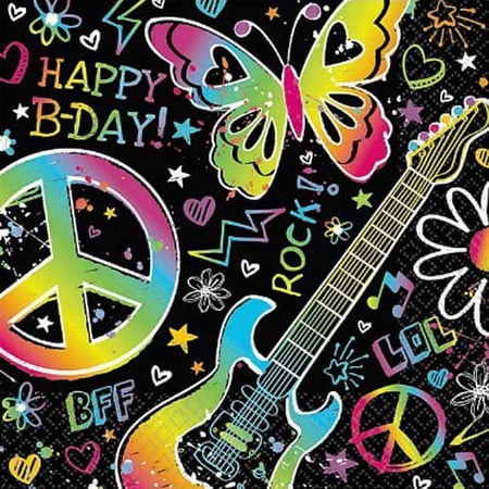 Neon Doodle Lunch Napkins (16ct)