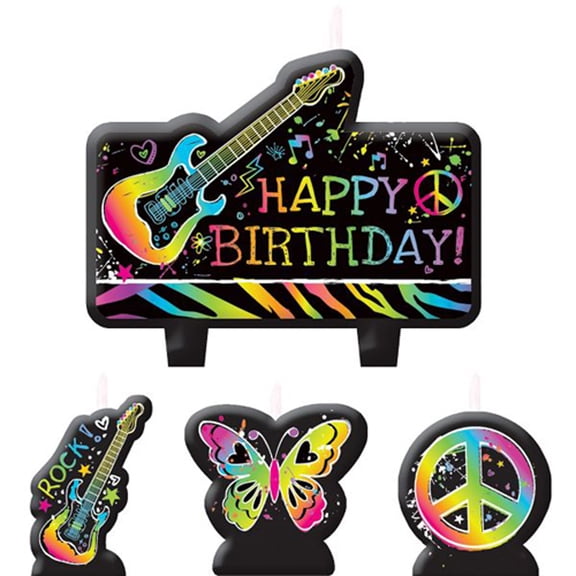 Neon Doodle Mini Candle Set (4pc)