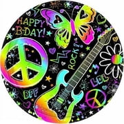 Neon Doodle Small Paper Plates (8ct)