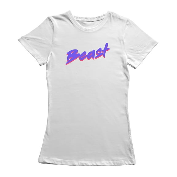 Neon Drag Queen Beast Graphic Women White T-Shirt, Female Large