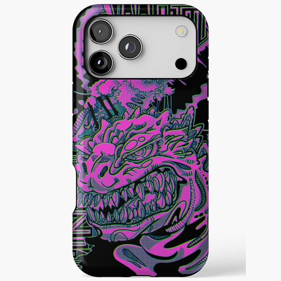 Neon Dragon Art Cyberpunk Mythic Creature Phone Case for iPhone 17 16 15 14 13 12 11 Pro Max