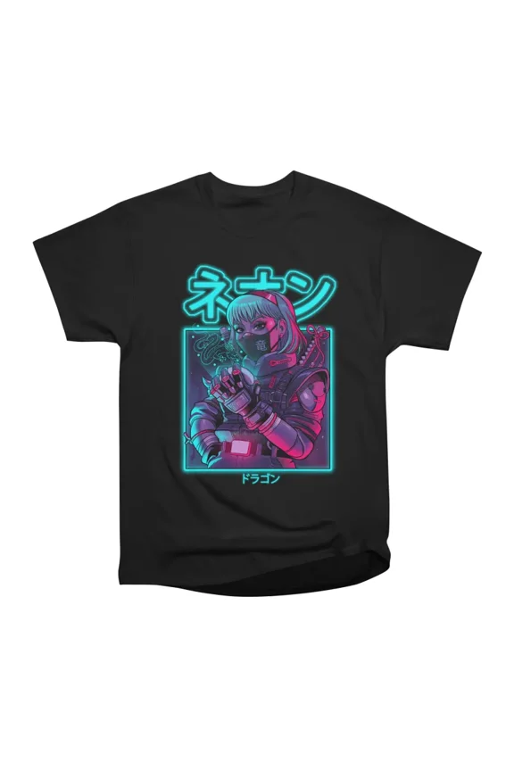 Neon Dragon T-Shirt Tee Gift For Him Merch For Her Apparel For Friend
