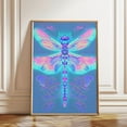 thumbnail image 1 of Neon Dragonfly Art Poster - Radiant Blue Dragonfly Wall Art - Vibrant Insect Design Wall Decor – Poster, ,Decor For Living Room Bedroom, 12x18 UNFRAMED, 1 of 3