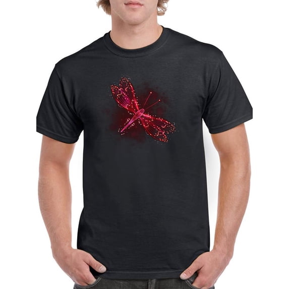 Neon Dragonfly T-Shirt Men -Image by Shutterstock, Male 3X-Large