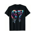thumbnail image 1 of Neon Dripping Number 67 Retro Graphic Unisex Short Sleeve Casual T-Shirt, 1 of 6