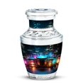 thumbnail image 1 of Neon Drum Set Elegant Tiny Urn for Adult Female Tribute - Small Memorial for Cherished Ashes Funeral Urns For Human Ashes - Memorial Urns 3 Inch, 1 Pc, 1 of 5