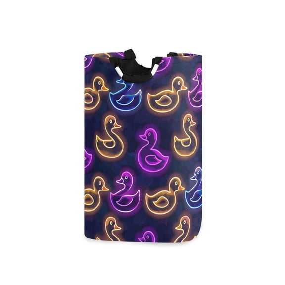 Neon Ducks Laundry Basket with Handles Foldable Laundry Hamper Freestanding Washing Bin 50L