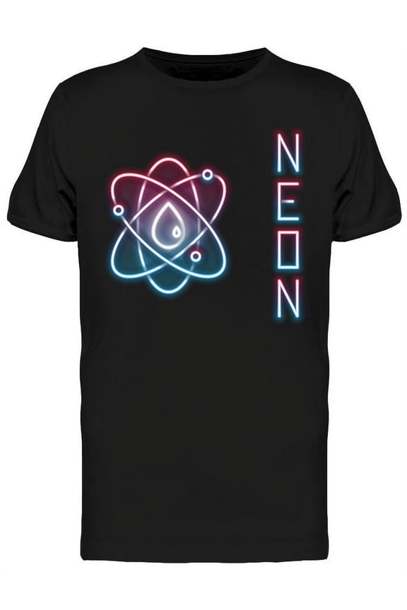 Neon Effect Atom Design T-Shirt Men -Image by Shutterstock, Male 3X-Large