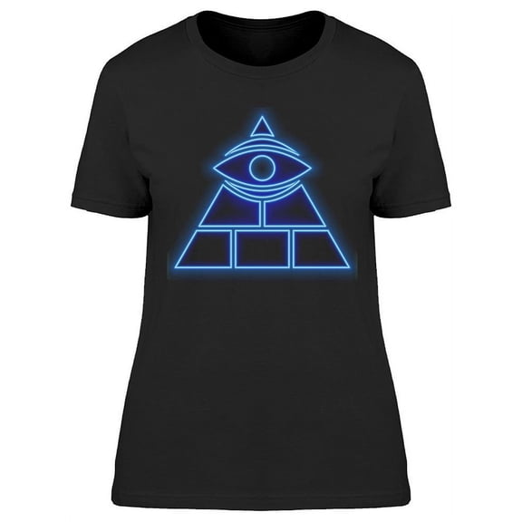 Neon Effect Masons Symbol T-Shirt Women -Image by Shutterstock, Female Large
