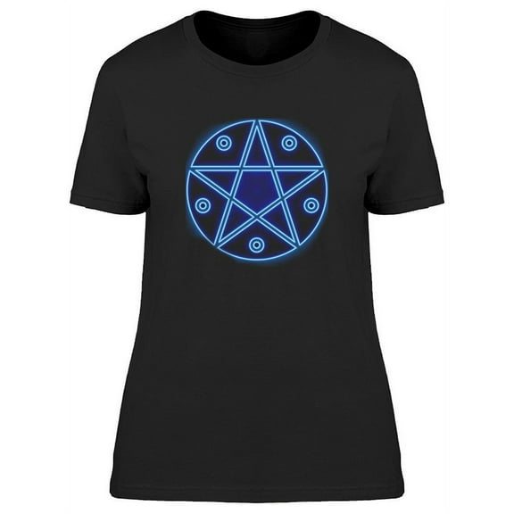 Neon Effect Pentagram T-Shirt Women -Image by Shutterstock, Female Small