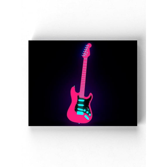 Neon Electric Guitar Wrapped Canvas -Image by Shutterstock,