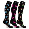 thumbnail image 1 of Neon Everyday Wear Knee High Compression Socks - 3 Pair, 1 of 6