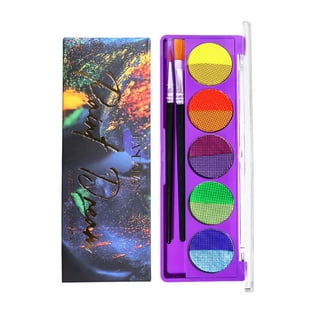 DAGEDA 20 Colors Face Painting Kit, Glow in the Dark Neon Face Paint Body  Paint, UV Water Activated Eyeliner Face Painting Palette with 2 Brush, Body