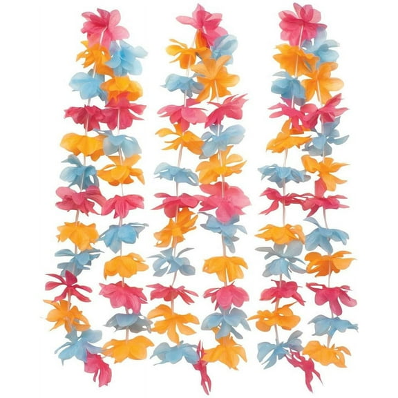 Neon Fabric Leis 3 Pack Luau Theme Party Favor