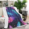 thumbnail image 1 of Neon Feather with Dots Pattern Blanket,Comfortable Soft Lamb Wool Throw Blanket,All Season,Warm Lightweight Blankets for Sofa Bed Couch Living Room Chair,60"x80", 1 of 4