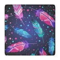 thumbnail image 1 of Neon Feather with Dots Pattern Square Fitted Tablecloth with Elastic Edge,Square Table Cover,Washable Elastic Table Cover for Home Kitchen Party Decor 34"x34", 1 of 6