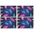 thumbnail image 1 of Neon Feather with Dots Pattern Summer Placemats Table Placemats Set Of 4-Linen Kitchen Washable Placemats Table Mats 11.8"x17.7" Non-Slip Heat Resistant, 1 of 6