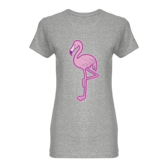 Neon Flamingo Design Shaped T-Shirt Women -Image by Shutterstock, Female x-Large