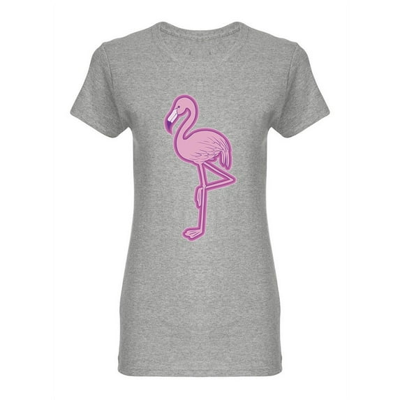 Neon Flamingo Design Shaped T-Shirt Women -Image by Shutterstock, Female x-Large