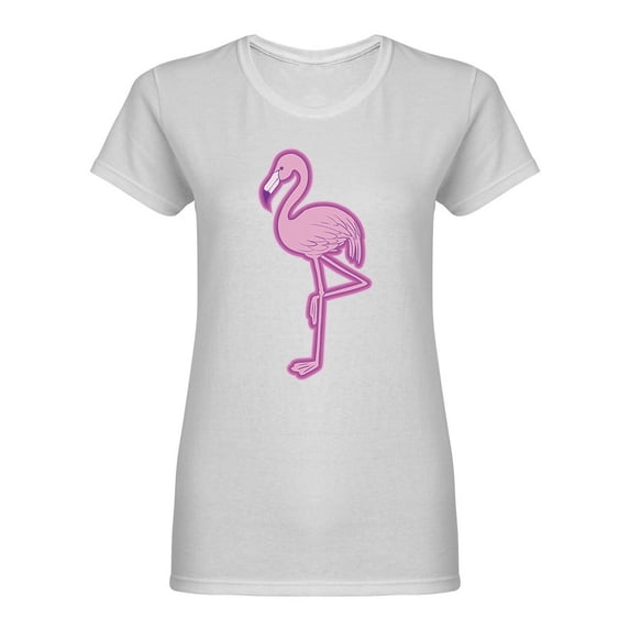 Neon Flamingo Design Shaped Tee Women's -Image by Shutterstock
