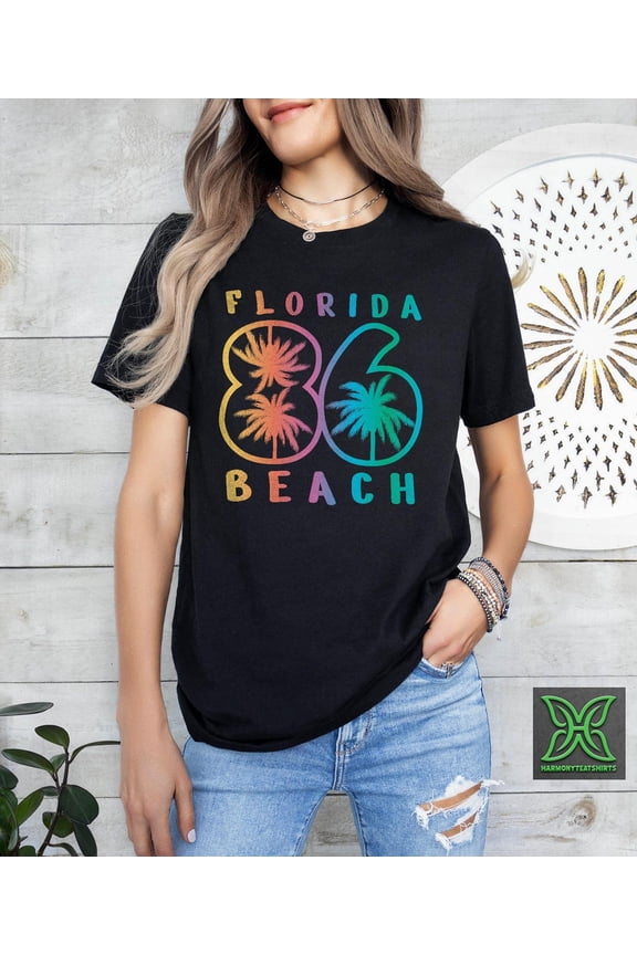 Neon Florida Palm Tree Beach T Shirt,Florida Beach Shirt,Florida Travel Gifts,Florida Vacation T-shirt,Girls Summer Shirt,Florida Trip Shirt All Size S-5Xl