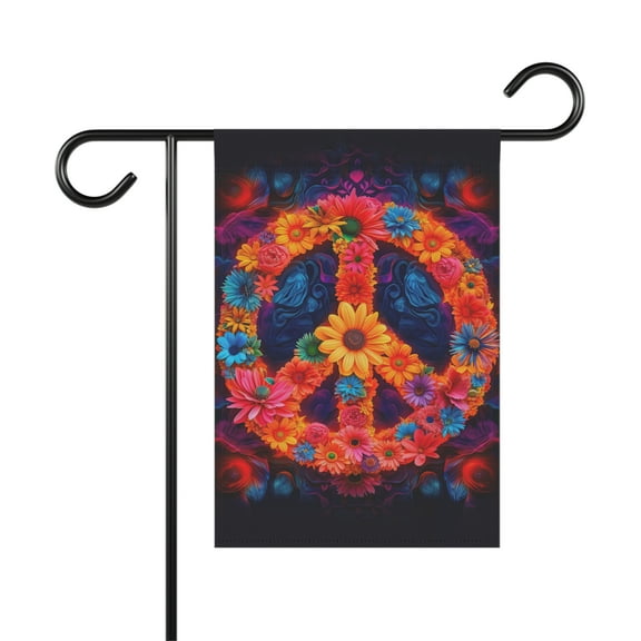 Neon Flower Peace Hippie Sign Welcome Flag, Hippie Flag ID-0710-XJDB