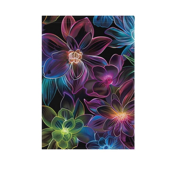 Neon Flowers Garden Flag 12X18 Double Sided Yard Flags for Outside Outdoor All Seasonal Decoration