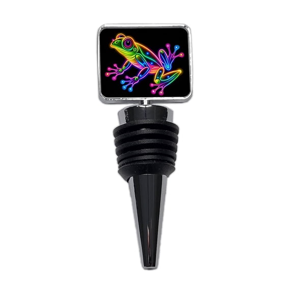 Neon Frog Wine Bottle Stopper Cap Plug