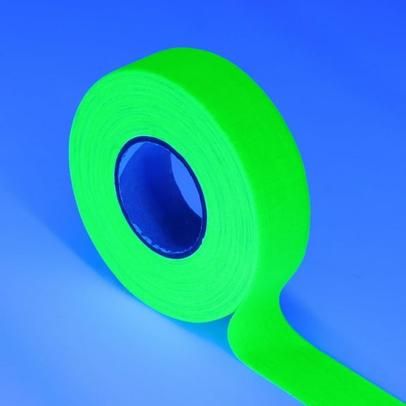 Neon Gaffer Cloth Tape, UV Blacklight Glow Tape for Neon Party, UV Reactive Neon Tape for Glow Party Supplies, 1 inch x 66 Feet - Fluorescent Green