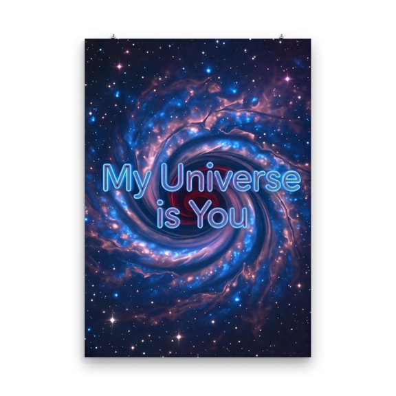 Neon Galaxy Glow Art - Romantic Bedroom Decor - 13x19 Poster Print - Wall Art